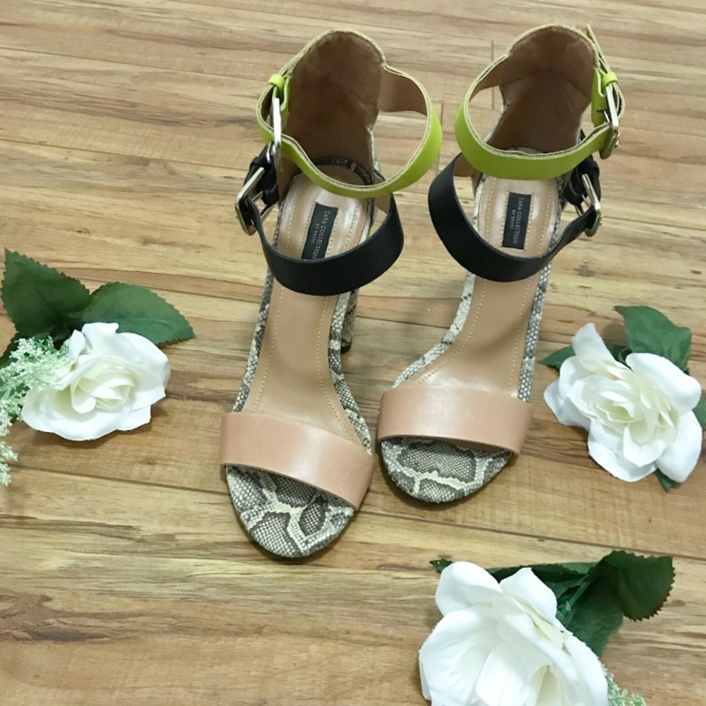 Zara open toe heels